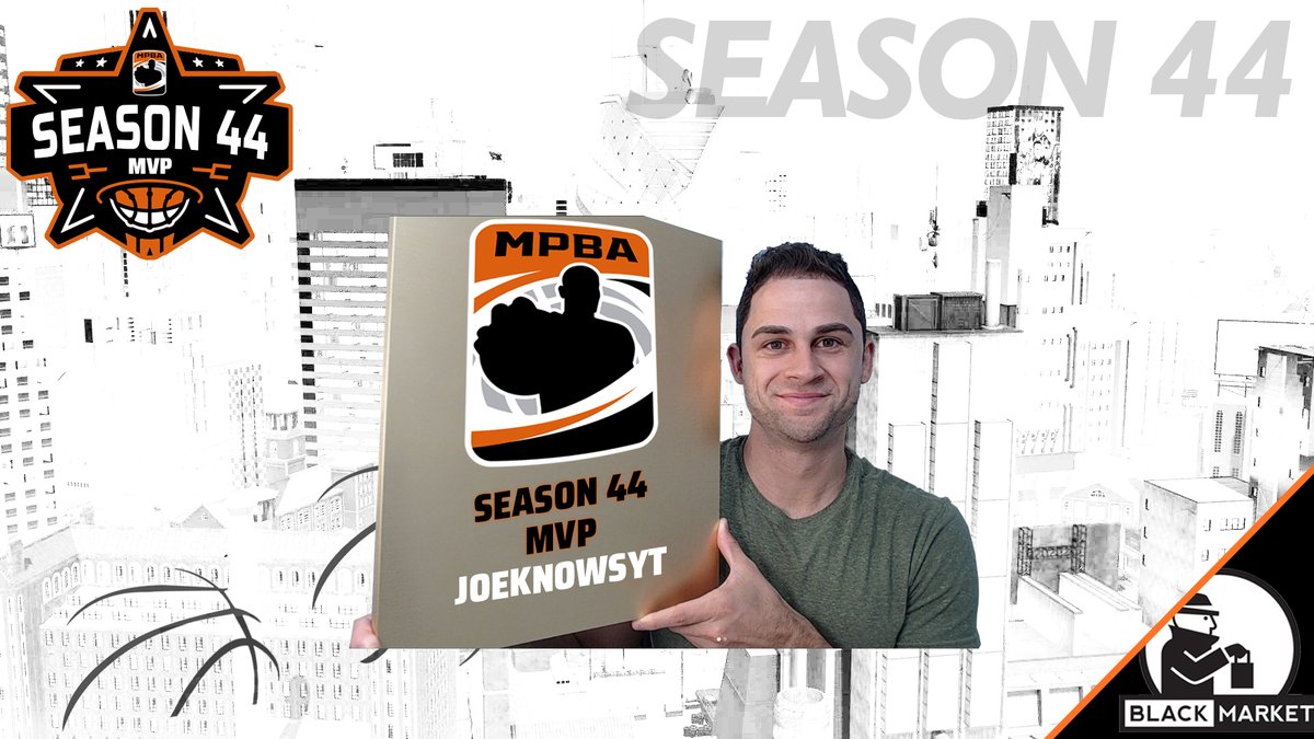 🏆Season 44 MVP: @JoeKnowsYT 🎉Big congratulations for his outstanding performance this season, and to @BlackMarket2k for winning the championship! 🏀Season 45 Registration is now OPEN! Sign Up Here ➡️bit.ly/MPBAEvents
