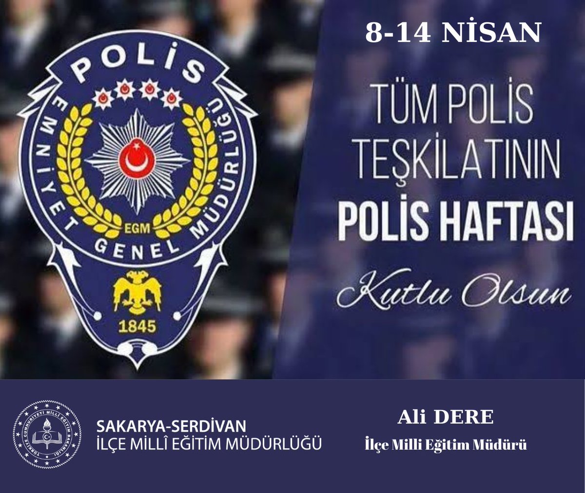 Milletimizin huzuru ve güvenliği için gece gündüz demeden fedakarca çalışan tüm polislerimizin Polis Haftası’nı ve Türk Polis Teşkilatı’nın 179. kuruluş yıl dönümünü kutluyoruz. Şehit polislerimizi rahmet ve saygıyla anıyoruz. @ValiKaradeniz @alicandanKym @coskunbakirtas