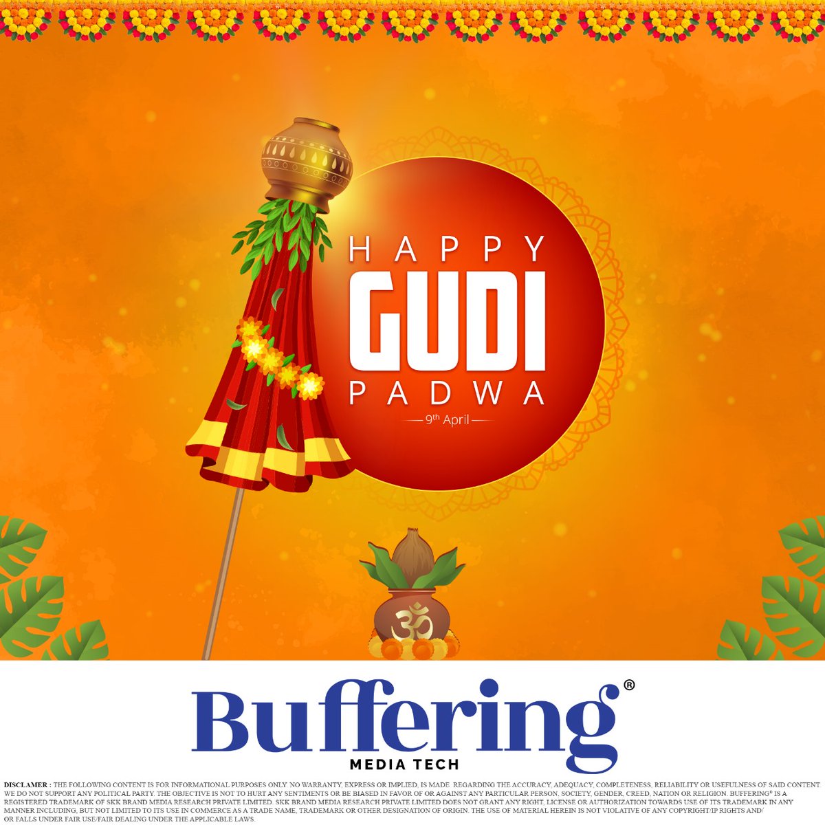 #GudiPadwa, also known as the #MarathiNewYear, marks the beginning of the traditional Hindu lunar calendar. It is celebrated with the hoisting of Gudi flags.
#Buffering_MediaTech #GudiPadwa2024 #GudiPadwaSpecial