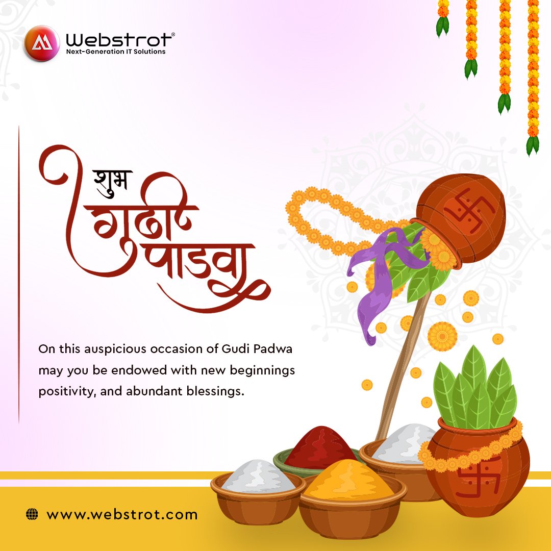 May the Gudi Padwa bring new hopes and aspirations into your life and may you achieve success in all your endeavors.🌸

#gudipadwa #newyearnewhopes #maharashtra #GudiPadwa2024 #हिन्दू_नववर्ष   #itcomapnydewas #itcomanyindia #nextgenerationitsolution #itservice #webstrot