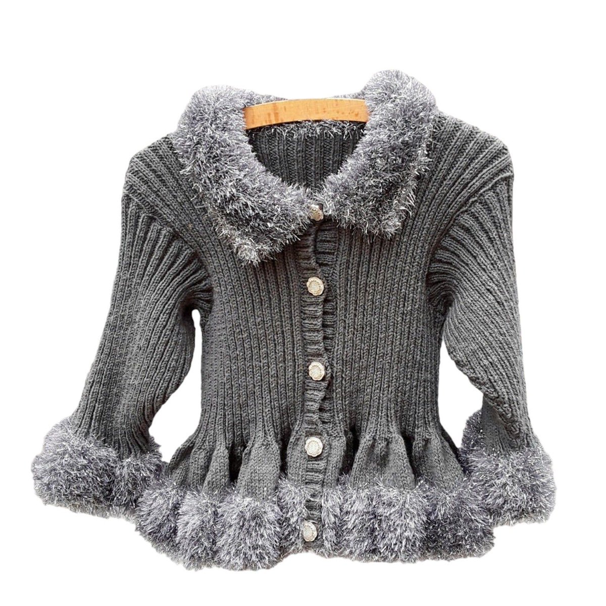 Check out this adorable hand knitted girls cardigan! The sparkly tinsel yarn trim adds a touch of glamour. Perfect for little fashionistas. Get yours now on #Etsy. #knittingtopia #buybritish knittingtopia.etsy.com/listing/168055… #MHHSBD #craftbizparty #girlsknitwear