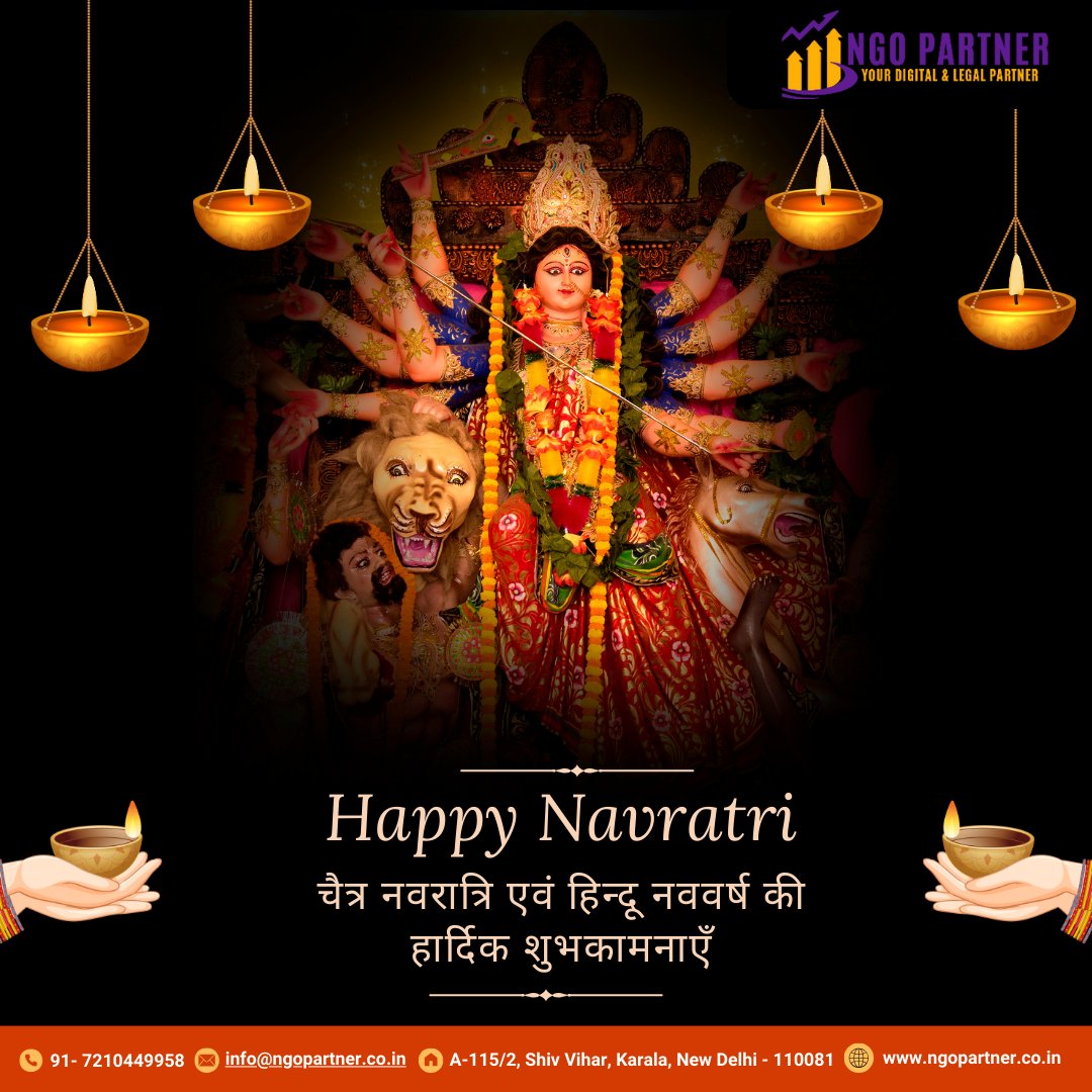 🌟 Wishing everyone a joyous Chaitra Navratri and a prosperous Hindu New Year! May this auspicious time bring blessings, positivity, and renewed energy into your lives. 🎉 #ChaitraNavratri #HinduNewYear #NewBeginnings #Prosperity #FestiveGreetings 🌟