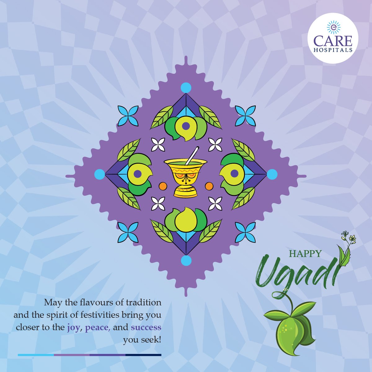 Wishing you a joyous Ugadi filled with blessings of good health, prosperity and success. May this new year mark the beginning of new successes and achievements in your life. 

#CAREHospitals #TransformingHealthcare #newyear #Ugadi #Gudipadwa #UgadiWishes #IndianFestival