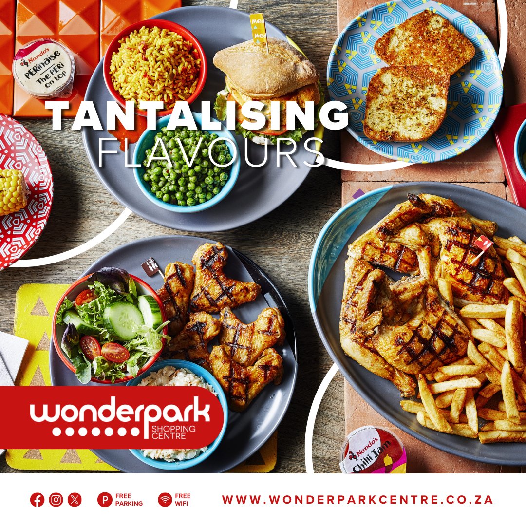 We all have a craving for flame-grilled chicken every now and then… 🍗 Nando’s, at #Wonderpark Shopping Centre, is here to help you satisfy that craving. 😋 Come on down to Nando’s, one of the most beloved restaurant franchises in South Africa! 🇿🇦