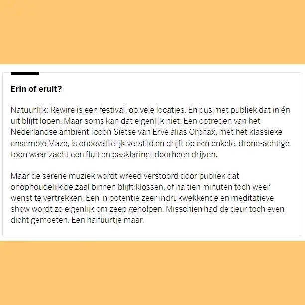 In de Volkskrant! ☺☺☺ (for non-Dutch people: one of the biggest newspapers over here) volkskrant.nl/muziek/knap-da… @rewirefestival