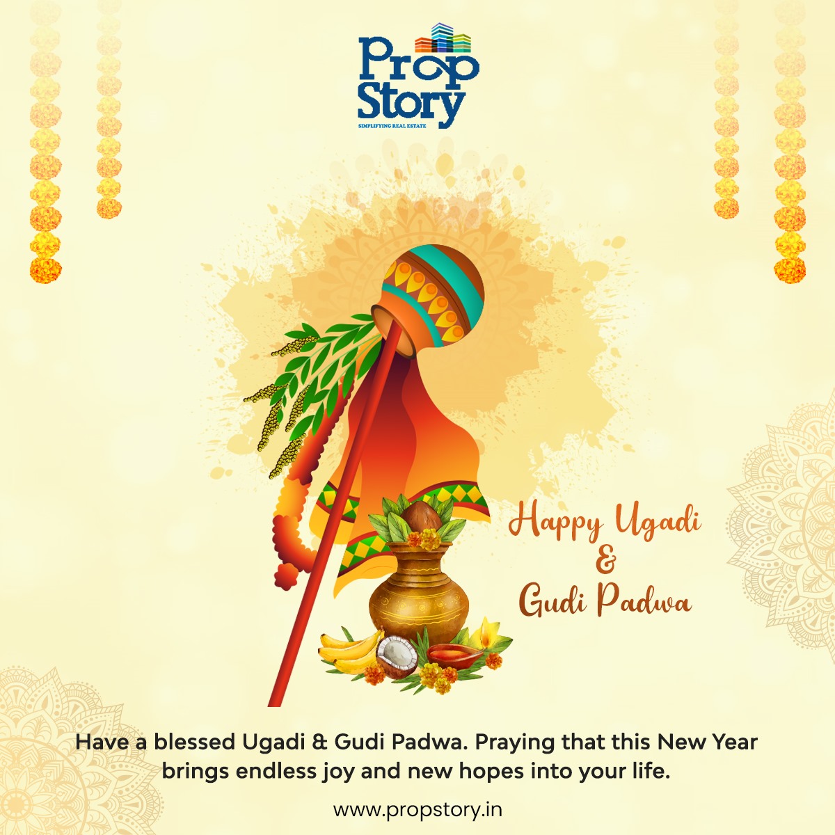 propstory's tweet photo. Here's wishing you and your loved ones a blessed Ugadi and Gudi Padwa!

#happyugadi #happygudipadwa #newyearwishes #springishere https://t.co/1XMoIqIKpR
