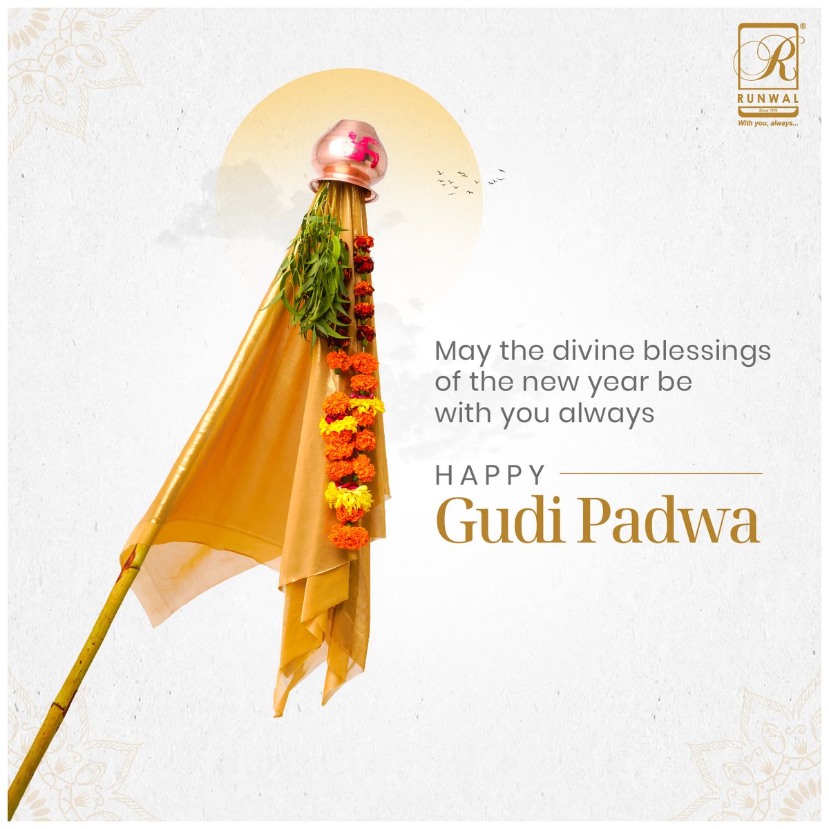 RunwalOfficial's tweet photo. As we raise the Gudi, let's also raise our spirits to welcome a year filled with peace, harmony, and success. Wishing you all a Happy Gudi Padwa!
#GudiPadwa #NewBeginnings #MarathiNewYear #Peace #Harmony #Success #RunwalGroup https://t.co/mkmAMIdLo0