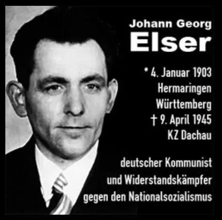 Heute vor 79 Jahren wurde der Kommunist und Widerstandskämpfer Georg Elser im KZ Dachau ermordet. Er hatte gehandelt, aber sein Attentat am 08.11.39 auf Hitler und die NS-Führungsriege scheiterte knapp. #keinVergessen