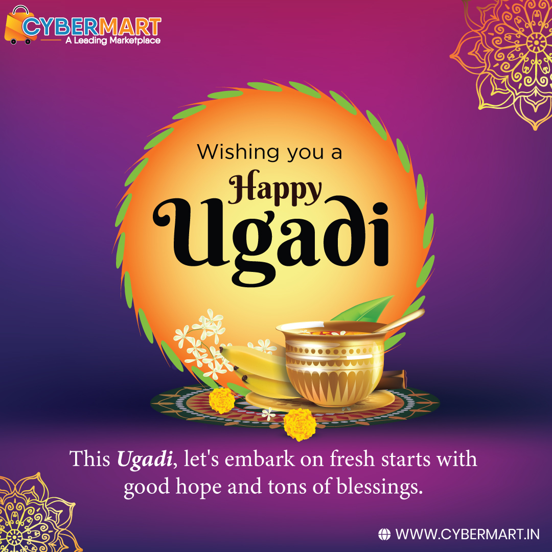 Let's welcome the New Year with loads of blessings and love for your family. 🎉 May your Ugadi be enriched with good health, wealth, and prosperity. 💖 Happy Ugadi!🌿
#UgadiFashionSale #Cybermart
#FestiveVibesWithCybermart #Ugadi
#ShopUgadiLook #CybermartDeals
#CelebrateInStyle