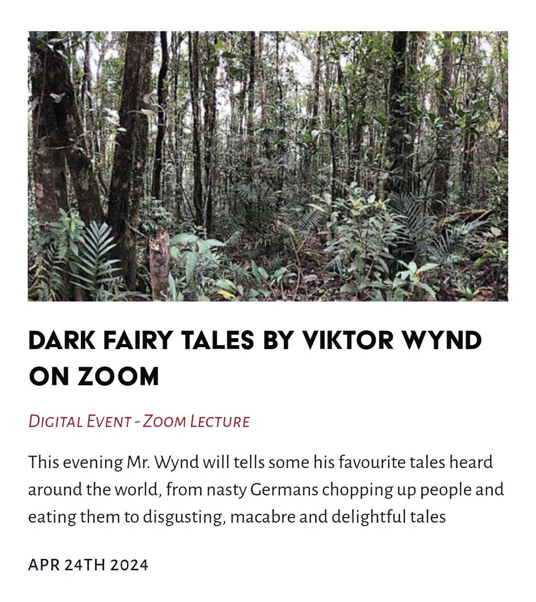 The Last Tuesday Society & Viktor Wynd Museum Tonight's storytelling - Dark Fairy Tales by Viktor Wynd on Zoom storyteller #storytelling #DarkFairyTales #ViktorWynd @TheLastTuesdayS thelasttuesdaysociety.org/event/reynard-…