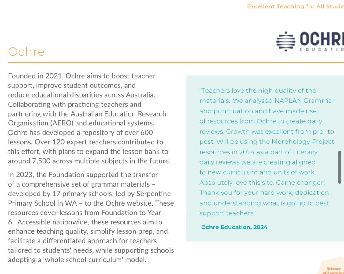 Thank you to @LD_Australia for the opportunity to share The Syntax Project and for @Fogarty_Fdn for featuring us in your report! Small schools can and do make significant impacts to the greater education landscape.