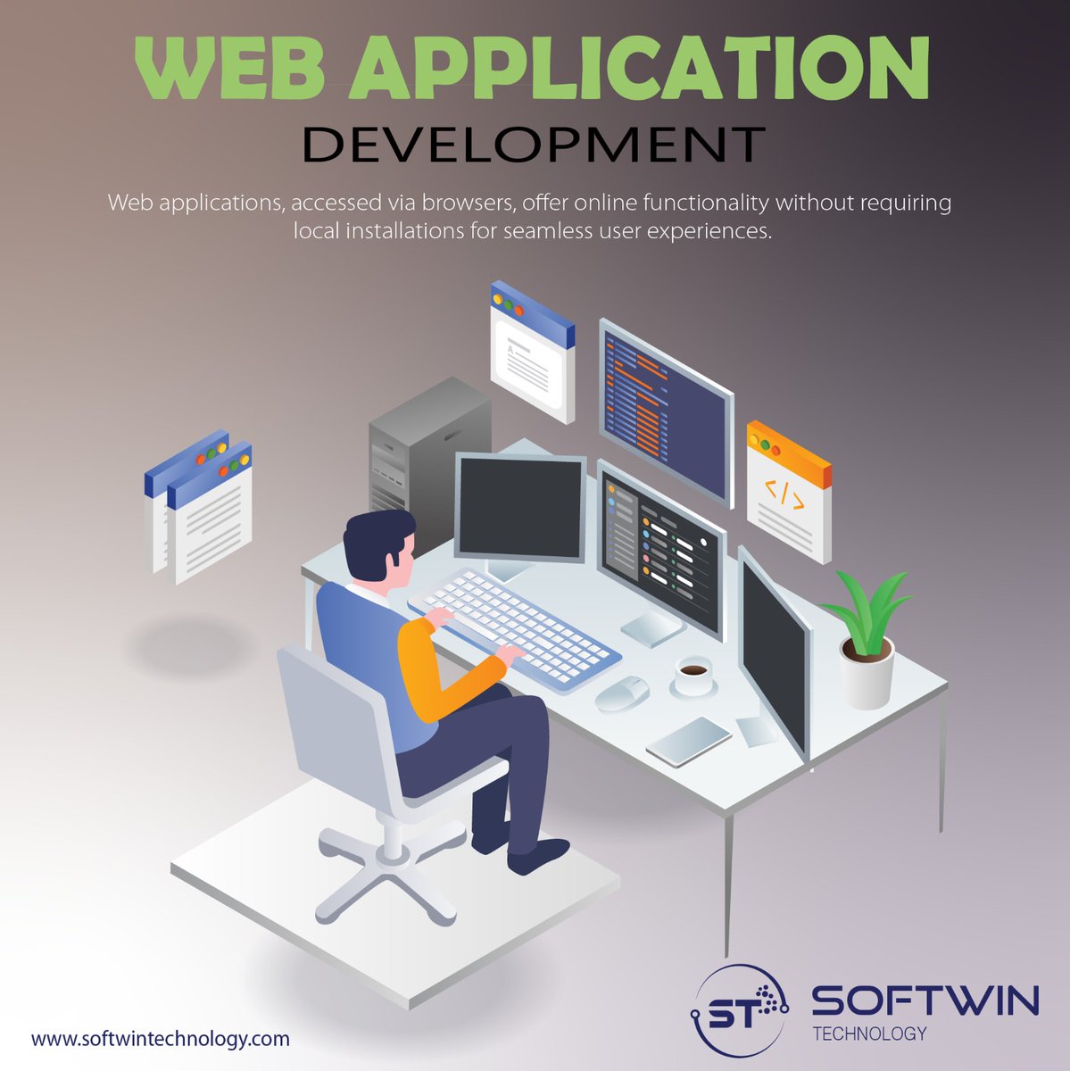 Empowering businesses with custom web applications tailored to their specific requirements. Let us bring your ideas to life in the digital realm.
.
.
#softwintechnology #design #applicationmobile #webapplicationdevelopment 🖥📈💻