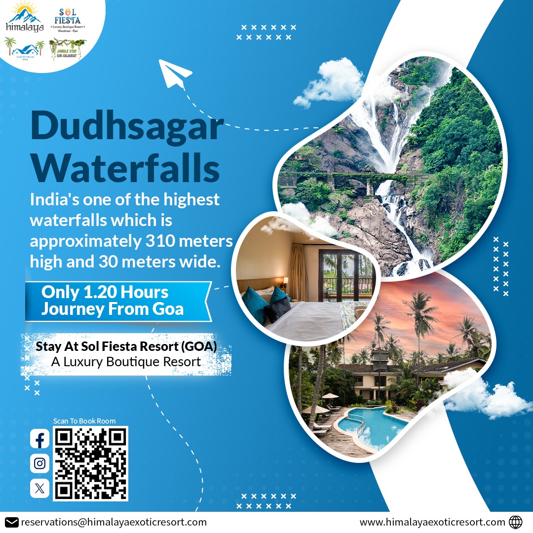 Dudhsagar Waterfalls

-> Stay At Sol Fiesta Resort
A Luxury Boutique Resort

🌐 Visit :- himalayaexoticresort.com
☎️ Call :- +91-9028085544
.
.
#goa #bagabeach #calangutebeach #colvabeach #candolimbeach #goabeach #dudhsagarwaterfall