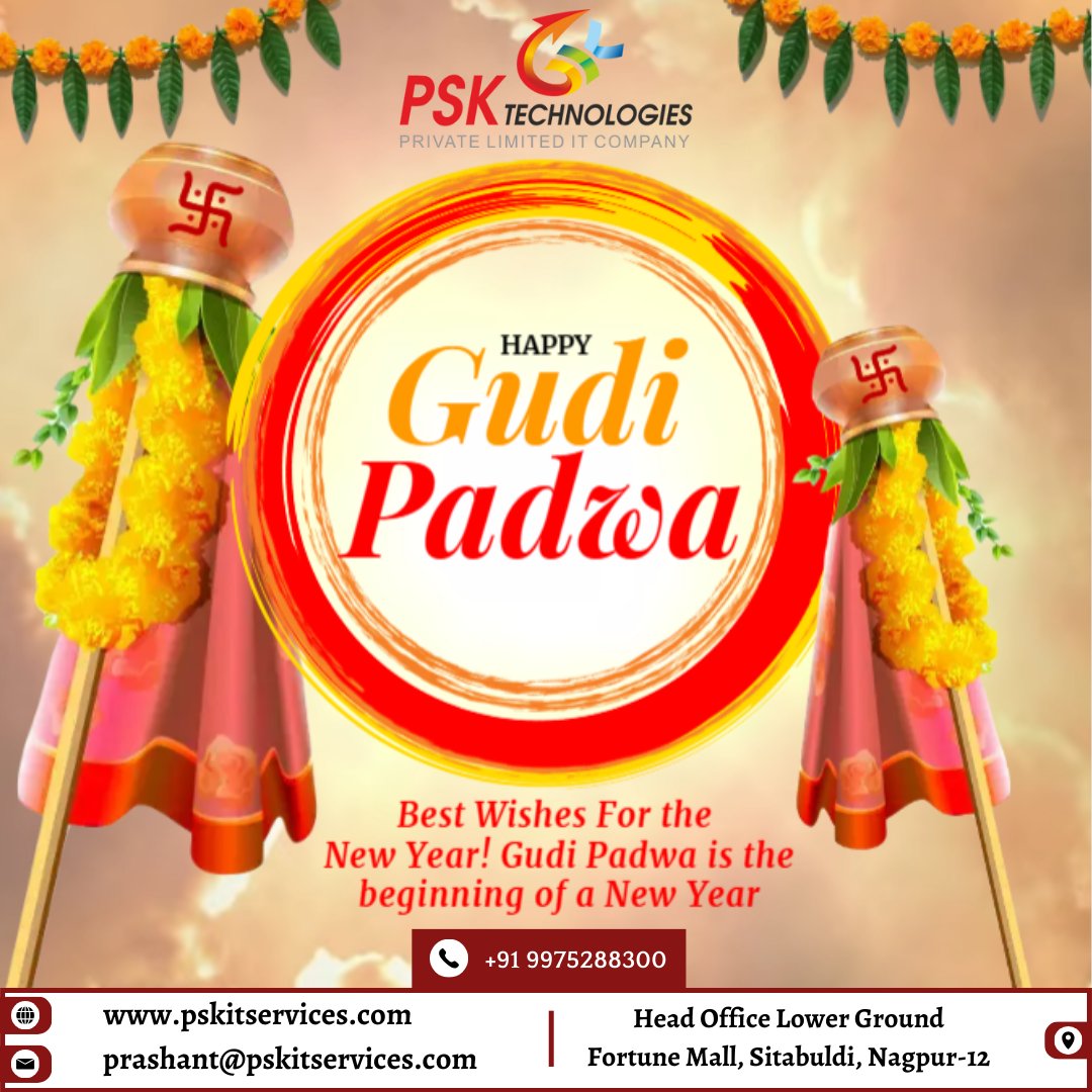 Ringing in the Hindu New Year with joy and blessings. Happy Gudi Padwa. . . #happygudipadwa #gudipadwaspecial #GudiPadwa2024 #happiness #smile #smilechallenge #pskitservices #psktechnologies #psktechnologiespvtltd #ITCompanyInNagpur