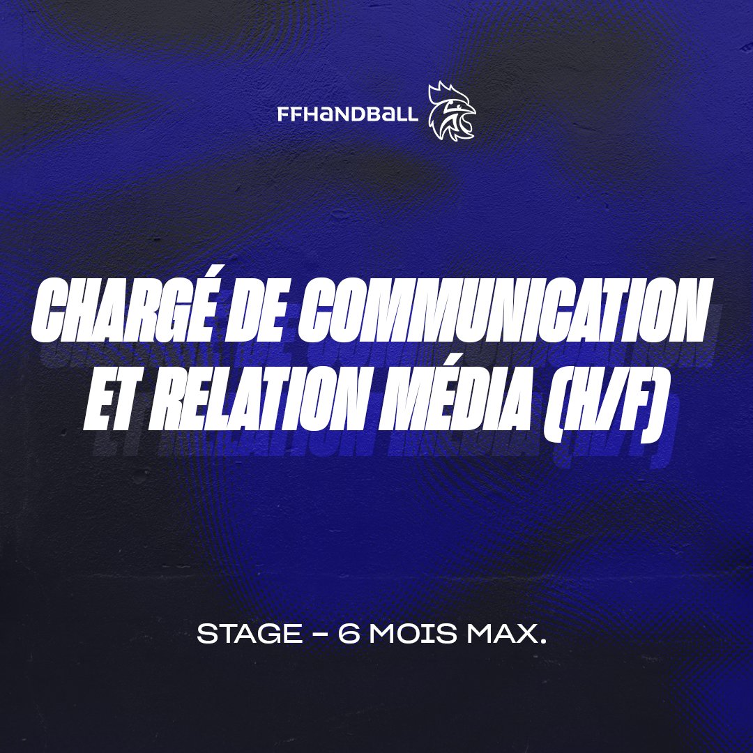 📣 La Fédération Française de Handball recrute (#hiring) en stage (6 mois) un ou une chargé de communication & relation média (H/F) 💼 Pour plus d'infos et postuler ➡️ bit.ly/3TEnOvk