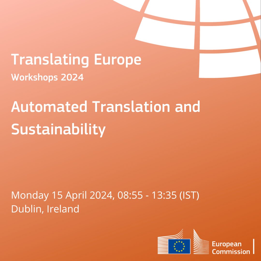 🇮🇪Ireland hosts #TranslatingEurope Workshop focusing on machine translation and sustainability. Insightful discussions on influence of automation on the translation business for a sustainable future. 📅 15 April 2024⁣⁣⁣ 🔗 europa.eu/!XXKcjJ ⁣#TEW #xl8