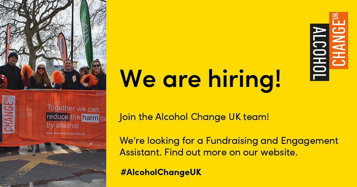 We're hiring a new Fundraising and Engagement Assistant! This role will support the expanding Fundraising and Engagement team with all fundraising activities. Are you interested? Apply by 15 April here: alcoholchange.org.uk/about-us/get-i… #charityjob #vacancy