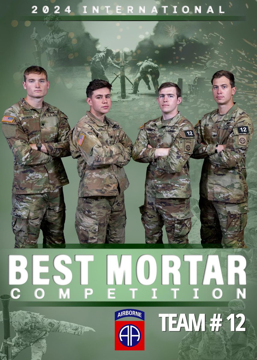 #CombatReady Our Paratroopers are competing at the 2024 International Mortar Competition. Join us in wishing the best to our team as they aim to take the top spot. Let’s hear it if you’ve been in a mortar section! #AATW #FastFlatAccurateLethal