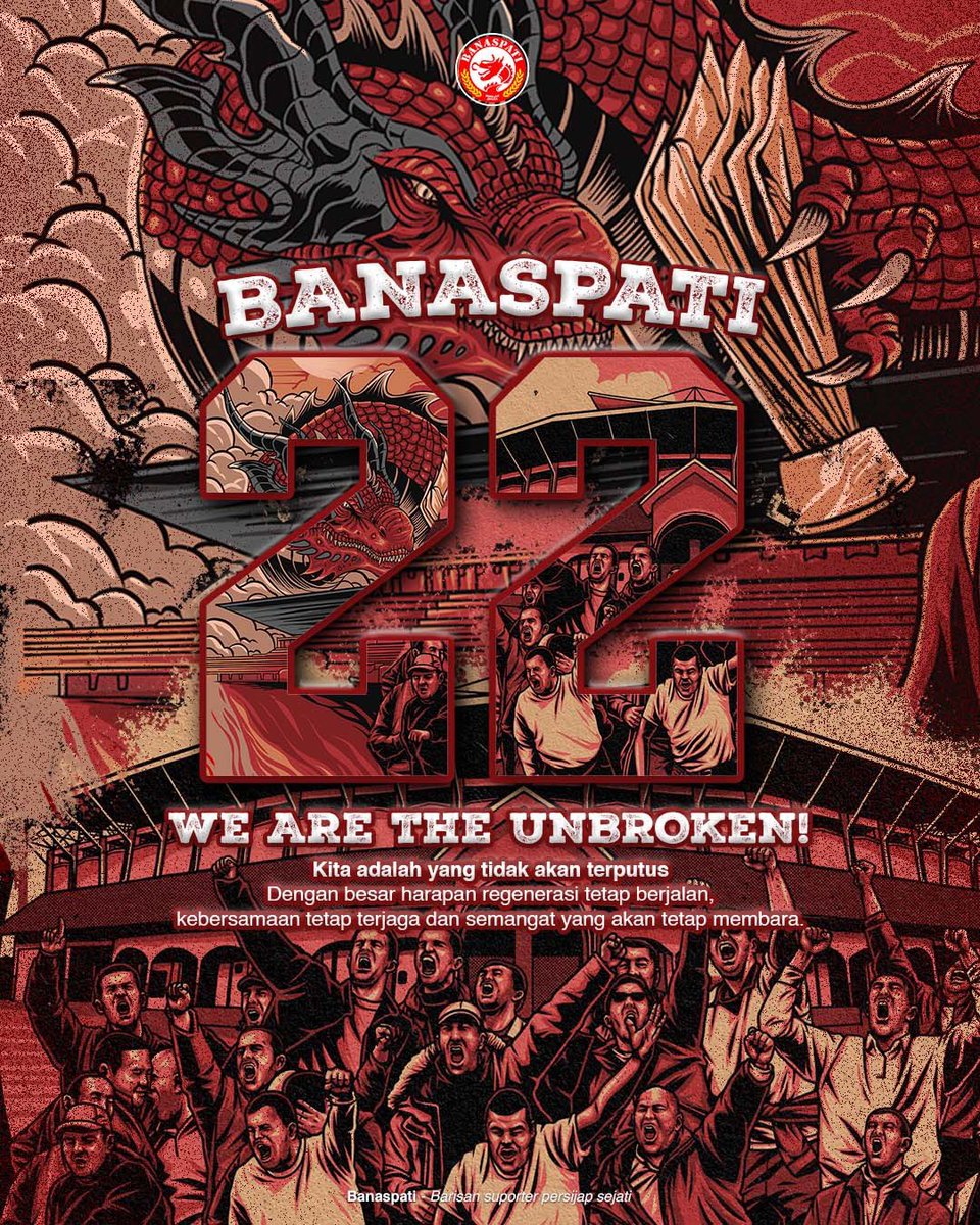 22 tahun usia yang bukan muda lagi
Bersatu dan Bersama
Lupakan Ego pribadi demi kepentingan Bersama 

🔥🔥“Salam Merah Sejati”🔥🔥🔥