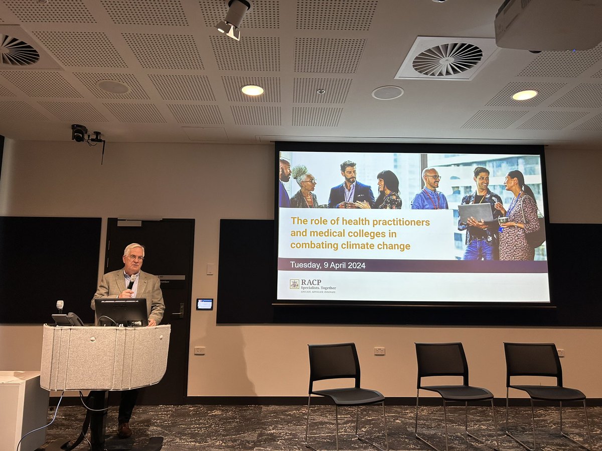 Thanks to @TheRACP to address the important role health professionals play in combatting climate change. We also acknowledge the long-term partnerships with leading health organisations eg AMA, AMSA, @healthy_climate , @acn_tweet, @DocsEnvAus @_PHAA_ @IAHA_National