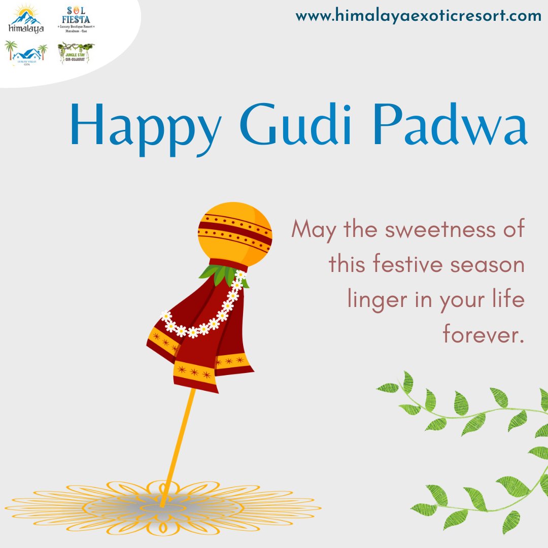 Wish you all a very Happy Gudi Padwa.
From Sol Fiesta, A Luxury Boutique Resort.
.
.
.
.
.
#gudipadwa #gudipadwa #satara #mumbai #gudipadwaspecial #ugadi #festival #maharashtra