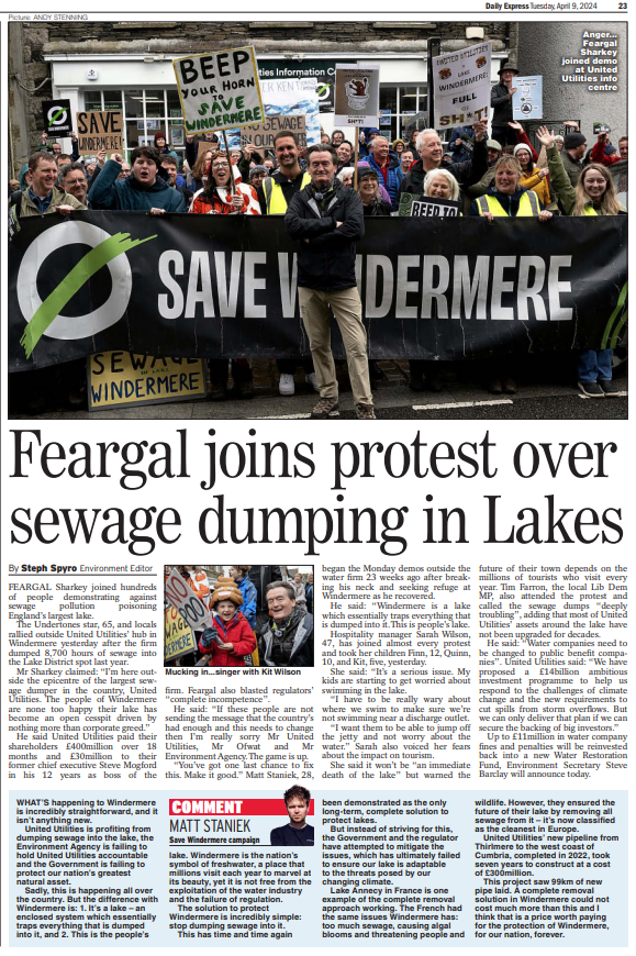 Campaigners have warned that 'the people's lake' is at risk of being destroyed because of sewage pollution. Windermere - England's largest Lake - is the jewel of the North West. express.co.uk/news/uk/188630…