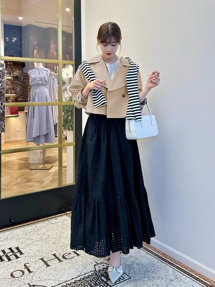Herlipto Checked Jacquard Volume Skirt