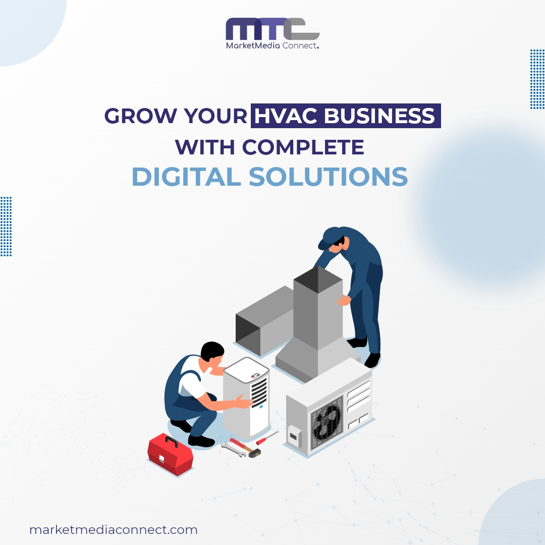 From #responsivewebsites and #SEO to #socialmedia marketing and online reviews management, we have everything your #HVAC company needs to thrive in the digital age. Get started today: marketmediaconnect.com/hvac #HVACSuccess #DigitalTransformation #GrowYourBusiness