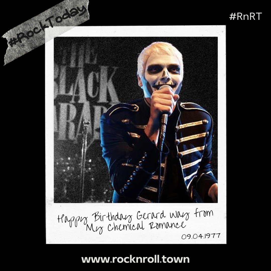 #RockToday
📅 09/04/1977 📅

Γεννιέται ο @gerardway 🎤, τραγουδιστής των @MCRofficial 🤘🏻.

#RnRT #RockNRollTown #Towners #GerardWay #MyChemicalRomance #HappyBirthday #HappyBirthdaGerardWay #MyChemicalRomanceFans #Emo #Music #MusicHistory #TodayInRock #TodayInMetal #TodayInMusic