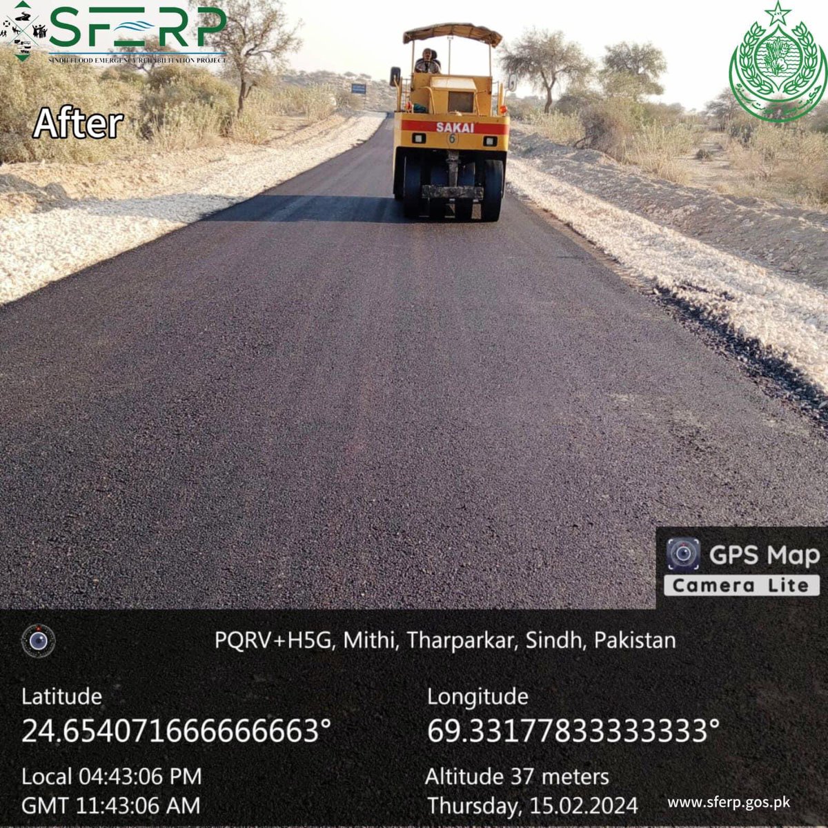 Tharparkar 
Road from Netaveri Dohdhahro.
#SFERP #roadwork #GovtofSindh #worldbank #FloodRelief