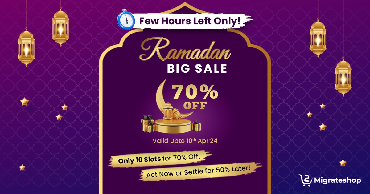 🌙#RamadanSale Alert⏰! Enjoy up to 70% off on all our #marketplace #scripts and #wordPress #themes! 

This offer is only for the first 10 customers. Use coupon code 'EID70' at checkout to avail of this deal. Check Here: migrateshop.com 

#migrateshop #Ramzan2024