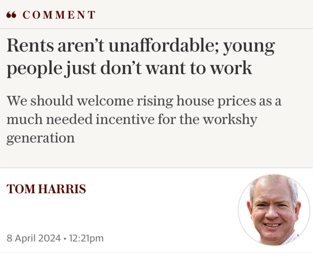 If only the people stacking shelves on £11.44 an hour stacked twice as many shelves for their £11.44 an hour, they'd find it easier to afford their £1500 a month rent.