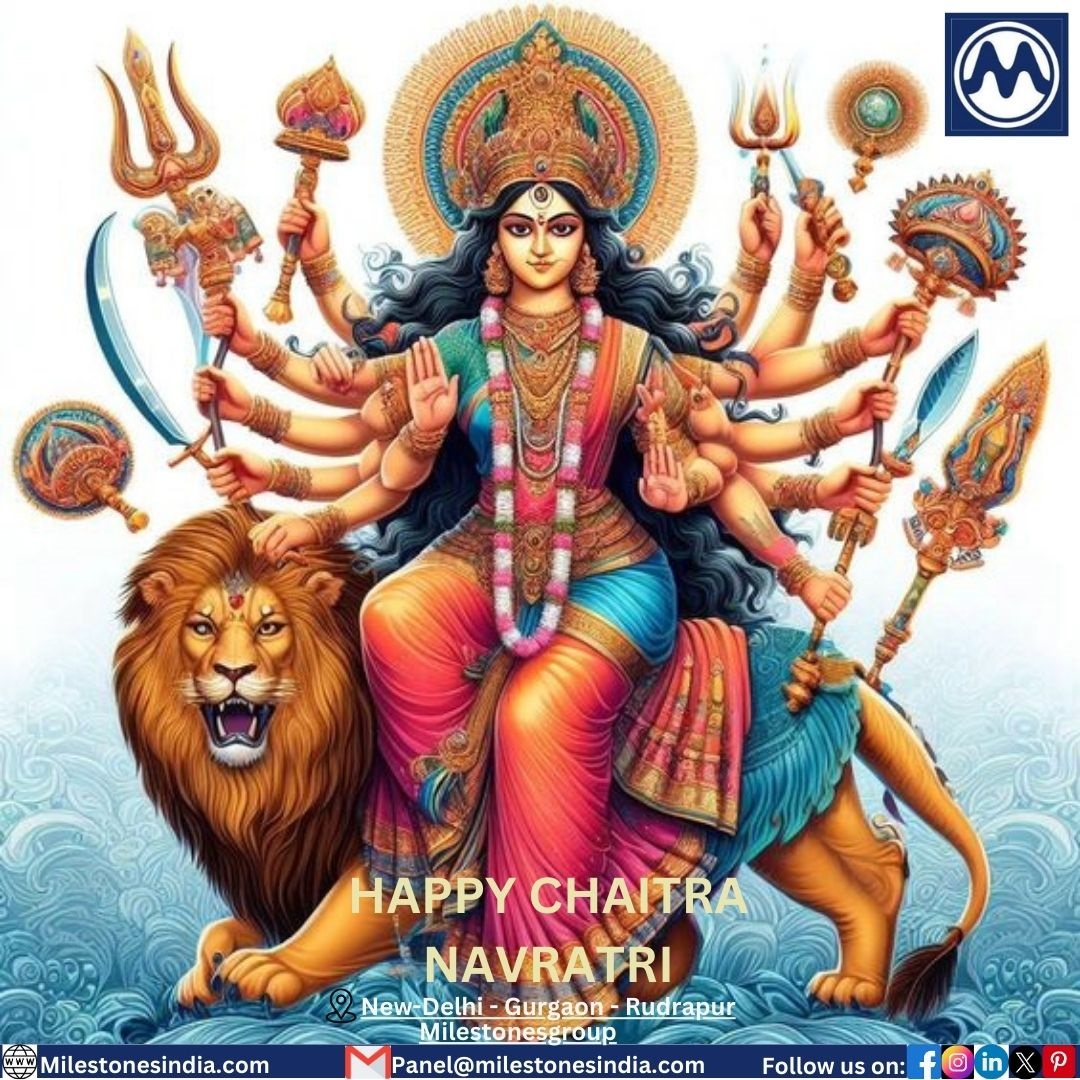 MilestonesIND's tweet photo. May the world be filled with peace and joy, and may you leave behind all your stress and worries during this festival.Happy Chaitra Navratri! 
#Happychaitranavratri2024  #Bestwishesforchaitranavratri
#Bestwishesfrommilestonesfamily
#Milestonescelerations #Milestonesswitchgears https://t.co/Gfw5IiK6Fp