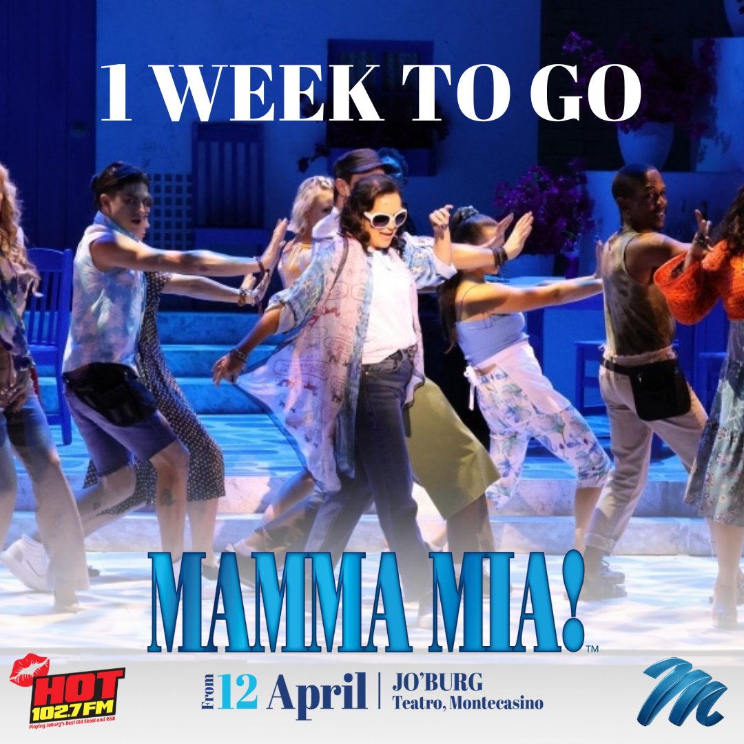 My, my! MAMMA MIA! hits the Teatro stage in 2 days 🤩💙 Jo'burg, get ready for a greek island adventure like no other 🌴🎶 See you on our island starting on Friday 💃MAMMA MIA! Is brought to you by Hot102.7FM Limited tickets available bit.ly/MammaMiaJHB 🌺