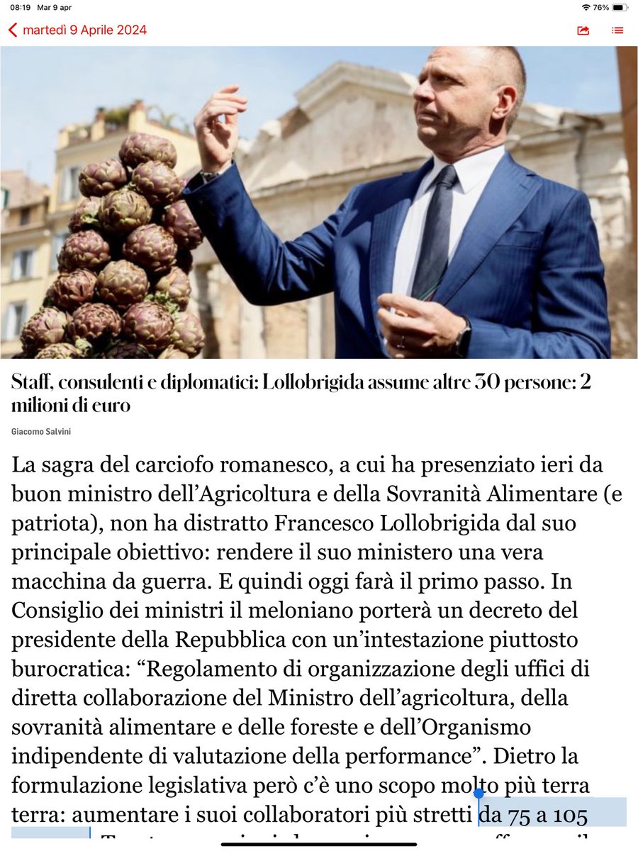 Da 75 a 105 persone, 2 milioni di euro per le sagre del carciofo, del salame, del grano all’insegna della sovranità alimentare