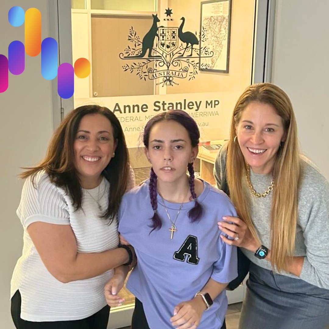 This is Angelina (centre) who has childhood dementia, her mum Niki (left), and our CEO Megan (right) after meeting today with the Honourable Anne Stanley MP, who spent time to really understand the urgent need for change. #advocacy #childhooddementia @AnneWerriwa