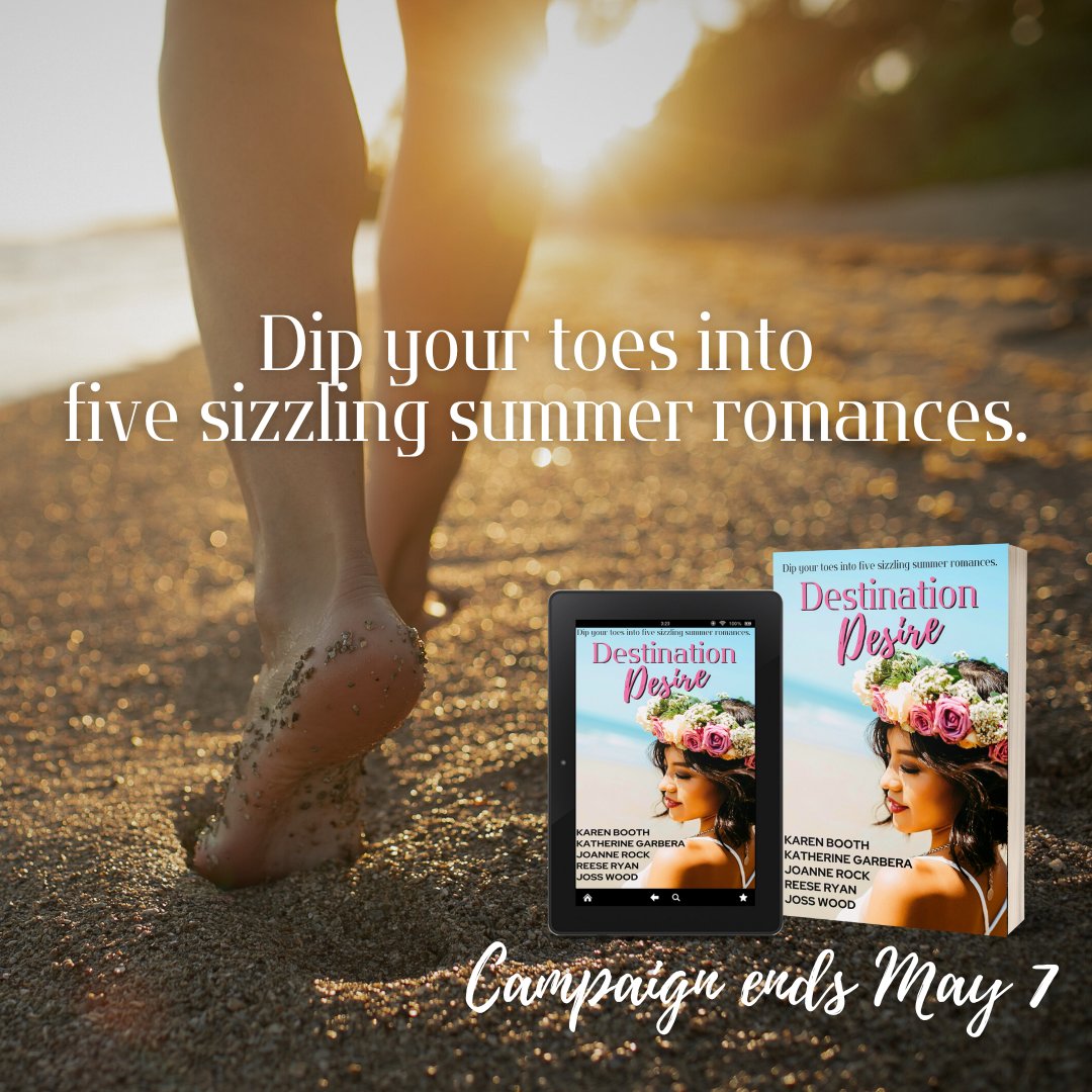 ⛱One Fictional Beach Town. 🏖Five authors. 🏝Three Continents. 🍹Countless video chats. 📔One limited collection of five sizzling summer romances. Get your copy today. Link in bio or comments kickstarter.com/projects/desti… @JoanneRock6 @katheringarbera @ReeseRyanWrites @karenbbooth