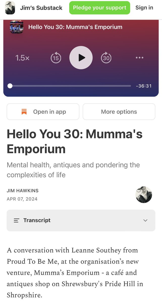 evmoregirl's tweet image. Hello 👋🏼 @jimallthetime 

Had a listen to #helloyou30!!! What a milestone 
Congratulations jimallthetime.substack.com/p/hello-you-30…

Love being a member of the #helloyoufamily 

Interview live from Mumma’s emporium 
Good luck with the venture

Aren’t community just lovely ♥️
‘Be proud to be you’