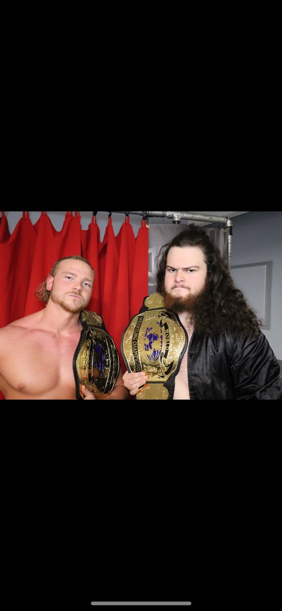 Hardwork does pay off!! These guys have been killing it as a tag team congratulations to the Wild Ones @thebrycehansen and Ethan Dux your new Oshawa Wrestling tag team champions.
