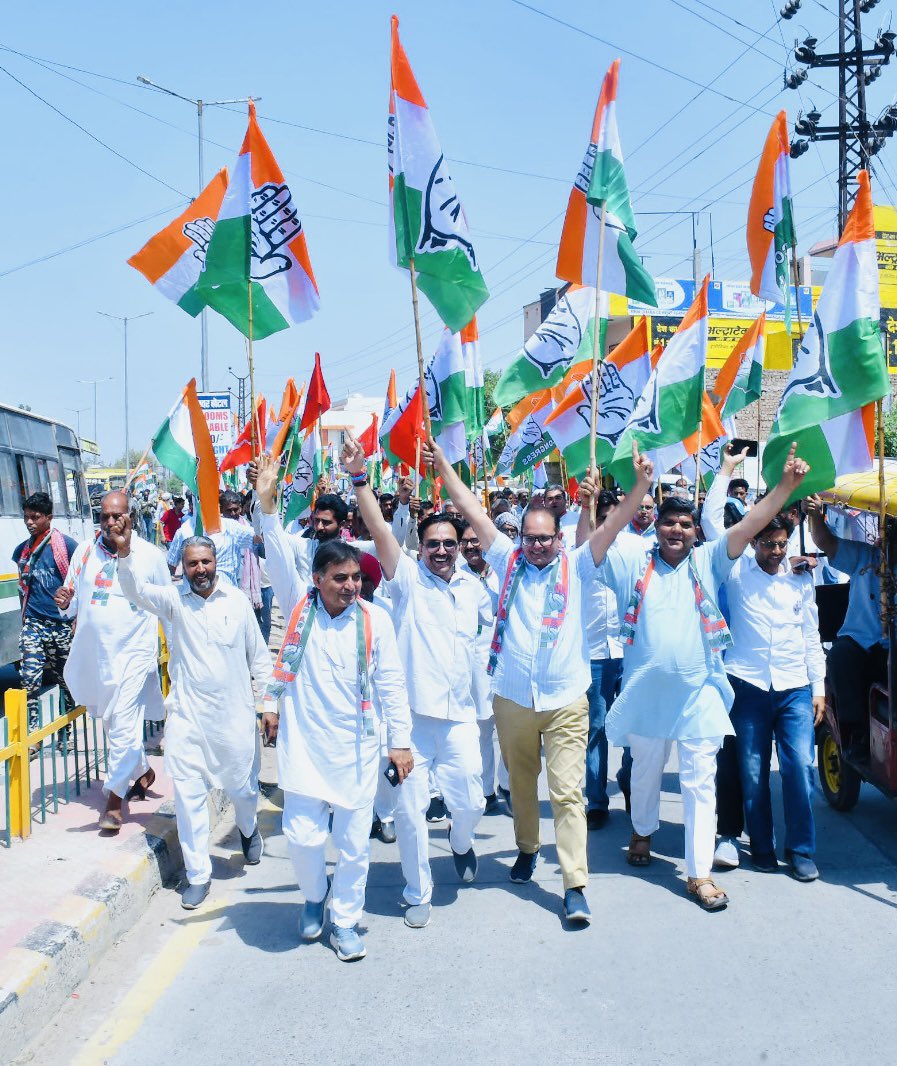 Election campaign for Congress in my home city Hanumangarh town in Rajasthan.