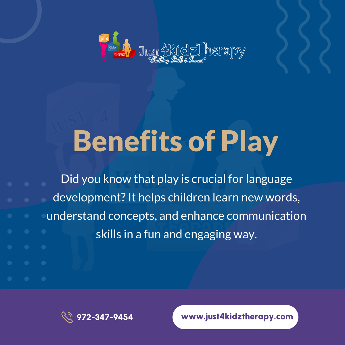 Delve into the remarkable advantages of play in nurturing children's language development and communication abilities. Promote play for growth and learning! 

#CollinCountyTX #PediatricTherapyServices #PlayTherapy #ChildDevelopment #LanguageSkills