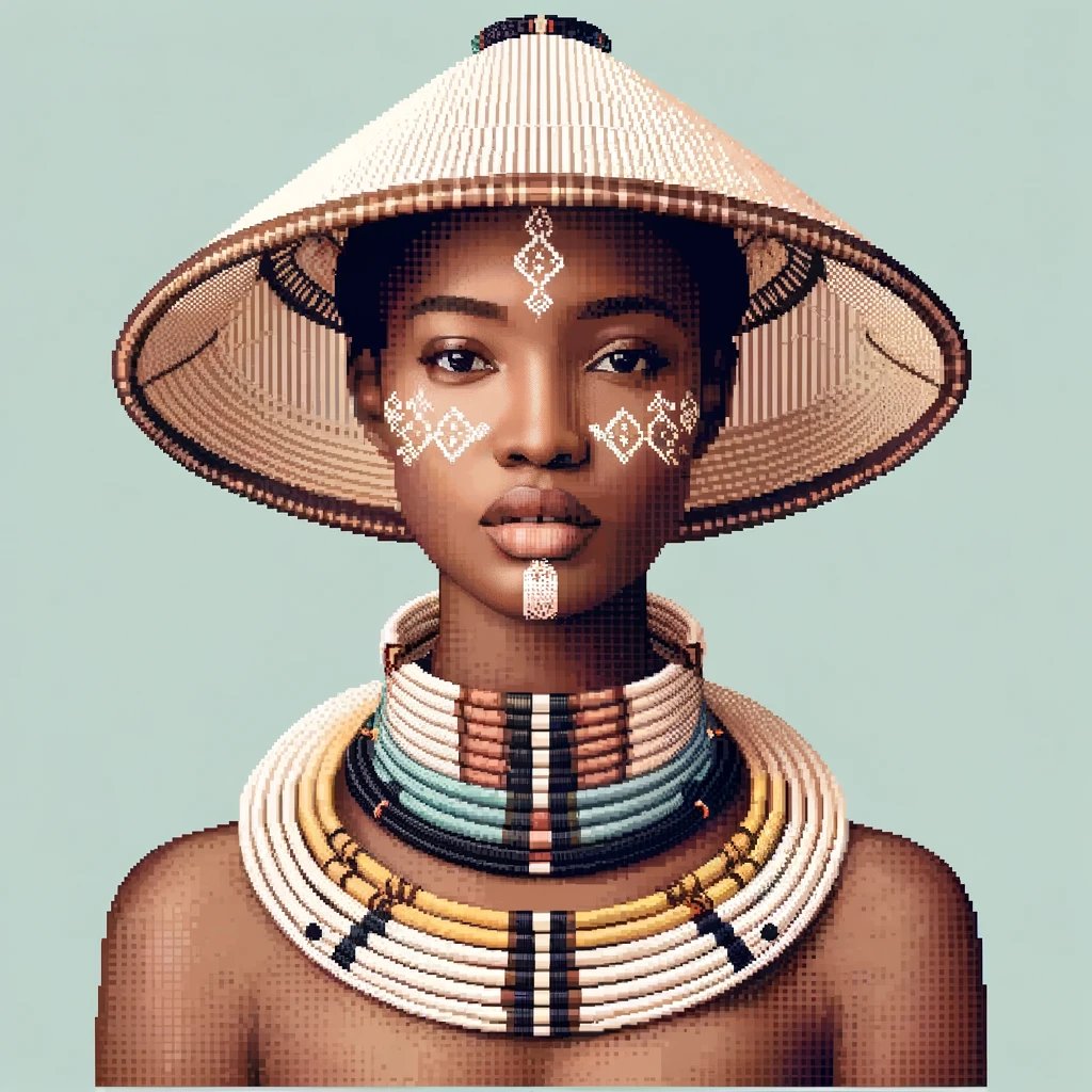 Lady_Light_Lsk's tweet photo. GM โ๏ธ creating African narrative pixilated art... I've been playing around with a new pixilated style, and so far I'm loving it! #pixilated #pixilatedart #africannarratives #NFTCommunity #Web3Community #AIArtwork #aiartcommunity #aiartist https://t.co/8suK1rl8Hp