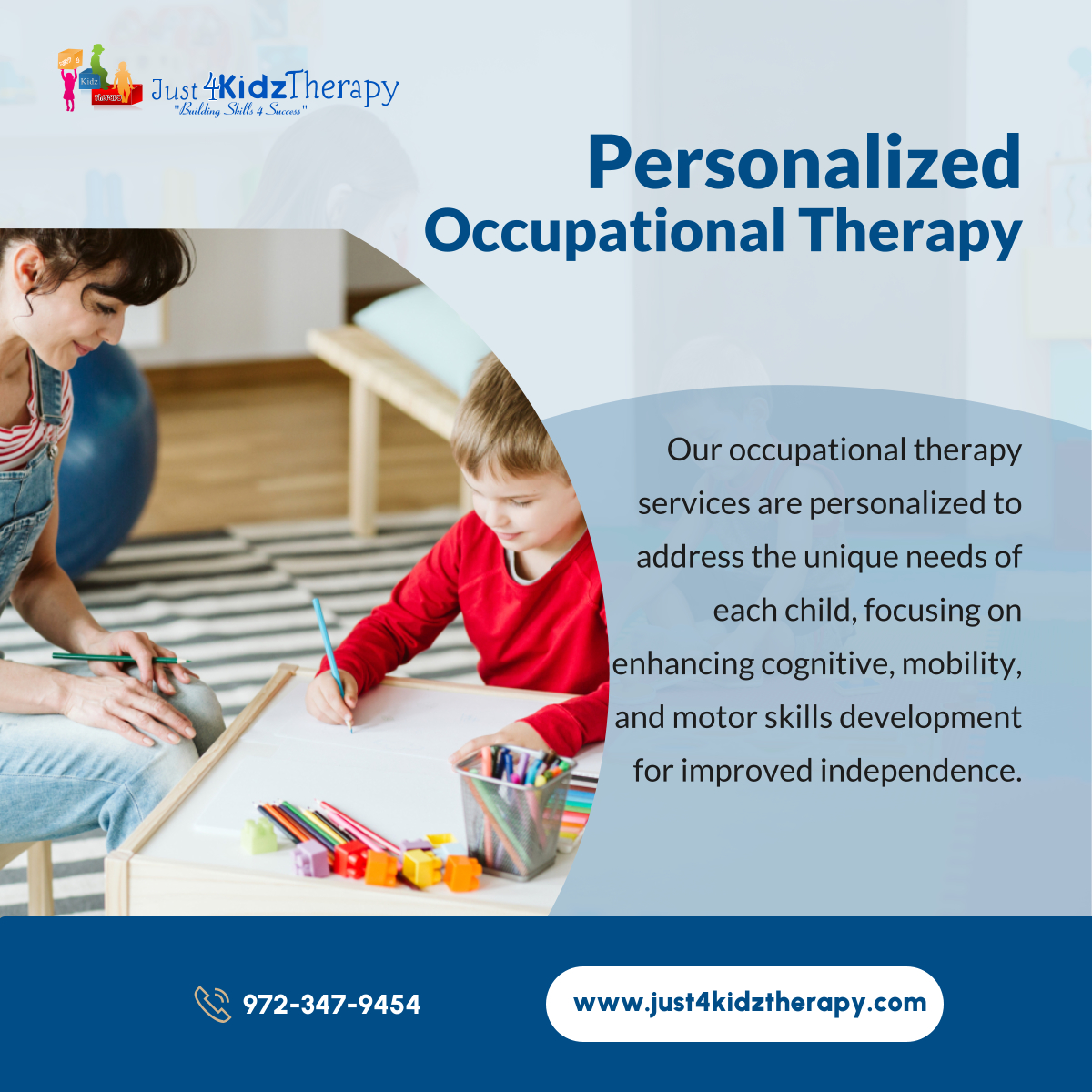 Experience the difference between personalized occupational therapy tailored to your child's needs. Empower them to thrive in their daily activities. 

#CollinCountyTX #PediatricTherapyServices #OccupationalTherapy #ChildDevelopment #ChildrensIndependence