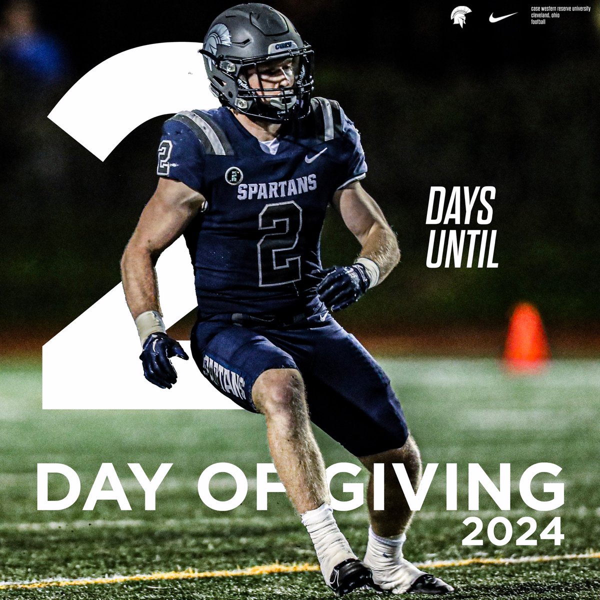 𝟐 𝐝𝐚𝐲𝐬 𝐮𝐧𝐭𝐢𝐥 𝐭𝐡𝐞 𝐃𝐚𝐲 𝐨𝐟 𝐆𝐢𝐯𝐢𝐧𝐠! Funds raised during the Day of Giving will be designated to the Intern Coaching Program. #d3fb #BlueCWRU #RollSpartans
