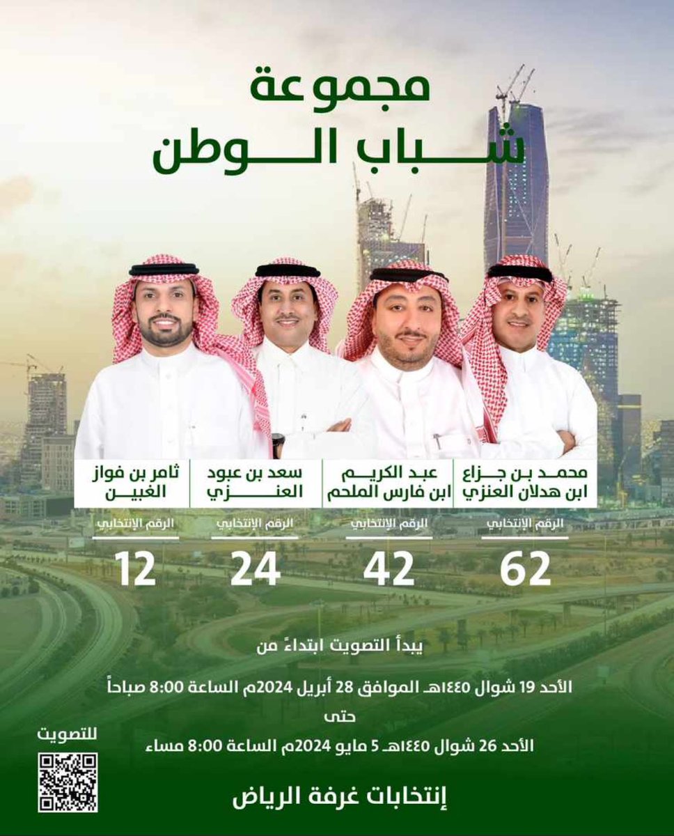 #مجموعة_شباب_الوطن 
لدينا رؤية واضحة في التنمية تتفرع منها محاور عديدة تخدم كافة المشاريع  ويعود نفعها للوطن والمواطن 
#انتخابات_غرفة_الرياض_19
