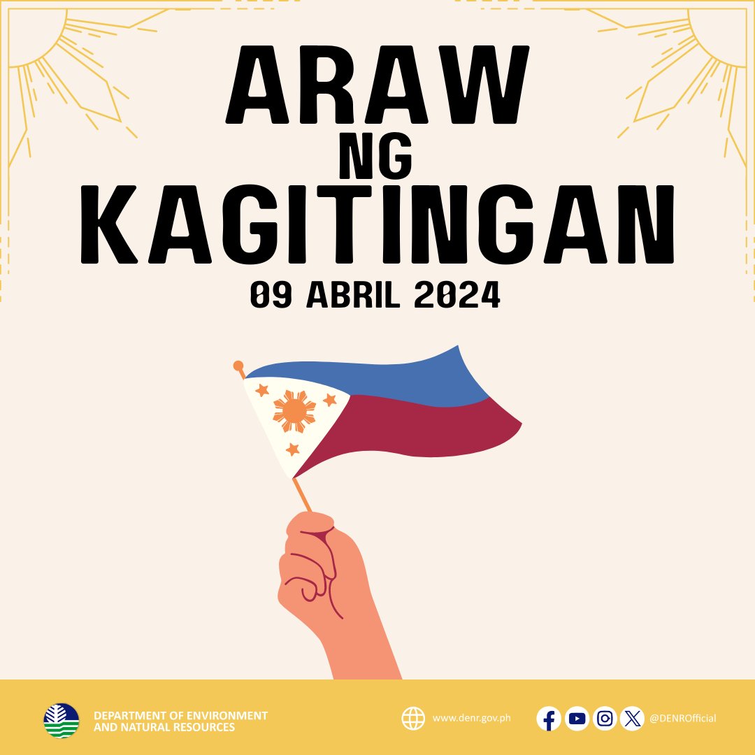 Ngayong #ArawngKagitingan, ating bigyang pagpupugay ang tapang at sakripisyo ng ating mga bayani na lumaban para sa ating kalayaan. Maraming salamat at saludo kami sa inyo! 🇵🇭 #EnvironmentForLife #DENRInAction #DENRNews