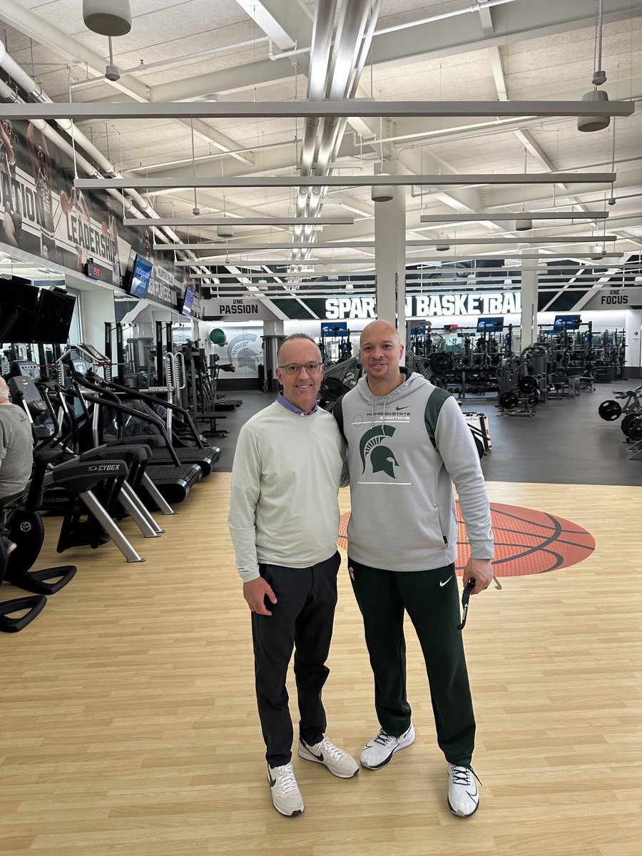 Had a great meeting today with ⁦⁦⁦⁦@MSU_Basketball⁩ Strength Coach Dr. Lorenzo Guess. Lorenzo will be helping us with our ⁦@BCAMCoaches⁩ monthly newsletter w basketball strength training for your program. Stay tuned!