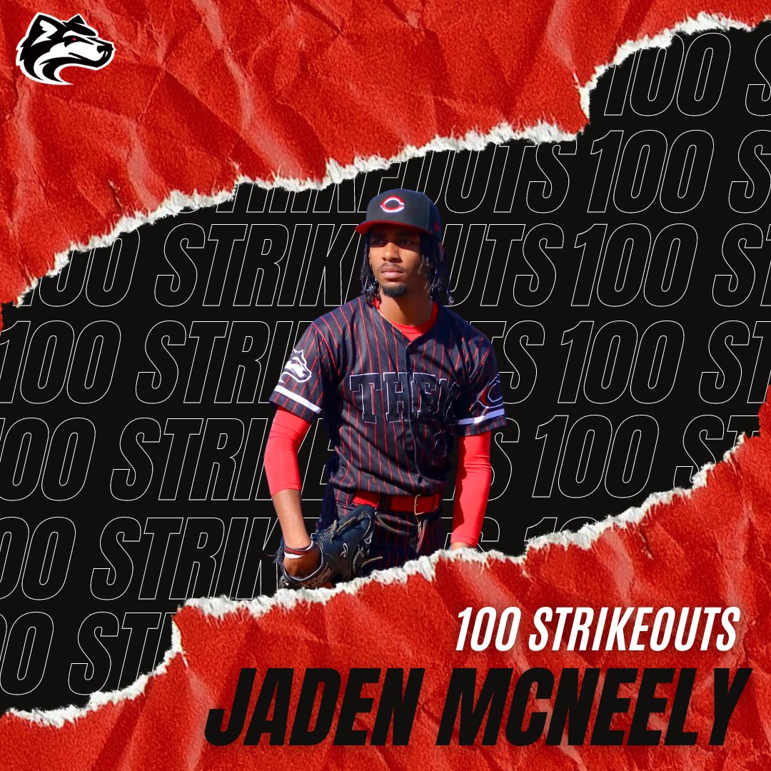 Congratulations to Jaden McNeely for hitting his 100th career strikeout in today’s 2-1 win against Roosevelt HS! 👏 #Cen10baseball #HuskyNation