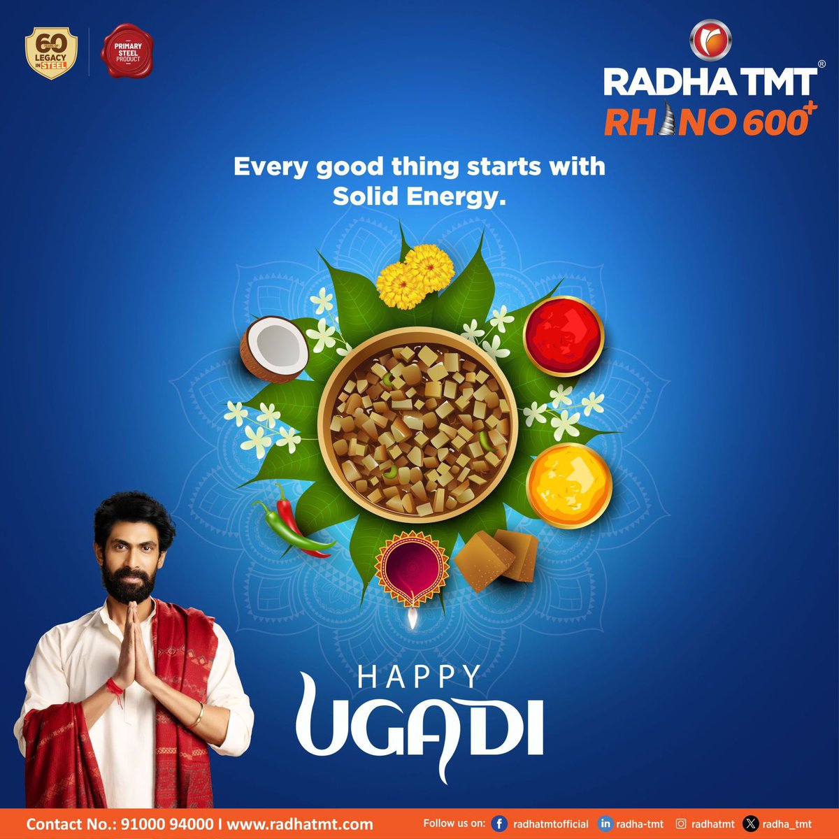 Every good thing starts with solid energy, just like Radha TMT, which turns your dreams into reality. Wishing you a very prosperous Ugadi! 

Check us out at: radhatmt.com
#RadhaTMT #strength #quality #manufacturing #technology #superiorquality #infra #Ugadi