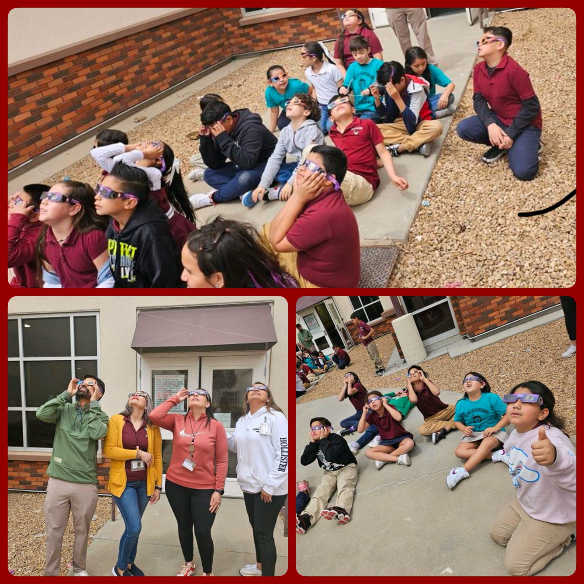 There was solar eclipse excitement in every classroom and throughout the halls. From Kinder to 5th grade our Scholars did great being safe and taking in this extraordinary phenomenon. 🌘 🕶️ #OneTribe #BowUp 🏹 @YsletaISD @_IreneAhumada @BrendaChR1